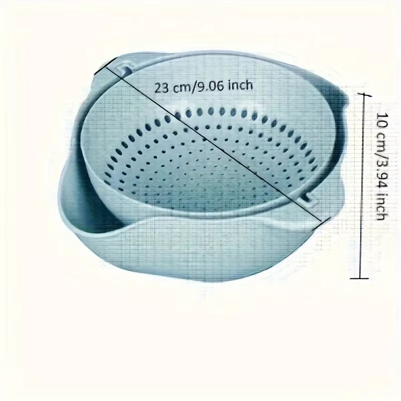 2Pcs Vegetable Wash Basket Kitchen Tool Home Use Drainage Basket Vegetable Wash Basket Rotating Double Layer